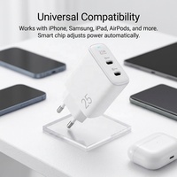 Chargeur mural double USB C Cantell Factory OEM 25W, chargeur rapide, chargeur de voyage, certifié CE ROHS