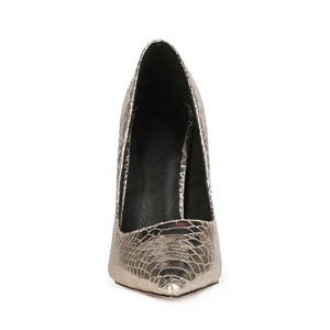 Zapatos de Tacón Alto con Estampado de Serpiente, Elegantes y de Lujo para Mujer, Zapatos de Oficina para Uso Diario, Tacones Dorados y Negros, Tallas Grandes hasta 47 - Product Image 3