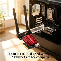 Tarjeta de Red Inalámbrica WiFi6 AX900 PCIe, 802.11AX 900Mbps Wifi 6 BT 5.4, Adaptador WiFi PCIe de Doble Banda para Computadora