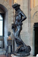 Grande statue de David en bronze moulée sous pression, taille réelle, 3D, personnalisable, pour extérieur, en métal, avec options de couleur et logo sur mesure