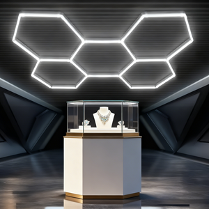 Lumière en nid d'abeille hexagonale pour la salle de sport à domicile et la salle de fitness, luminaires lumineux pour les espaces de sport - Product Image 1