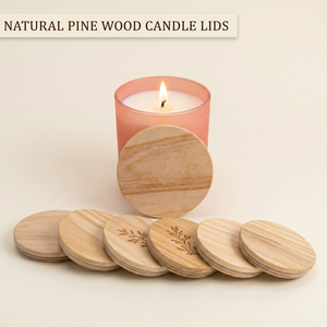 Tapa de Madera de Pino Natural Ecológica WeWood de Vietnam, Tapa Hermética para Frascos de Madera con Junta para Marcas de Velas de Lujo - Product Image 1