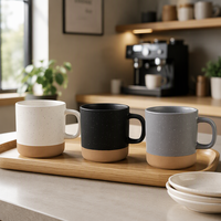 Mug à café en céramique à blocs de couleur mat et brillant, avec logo personnalisé, en porcelaine, pour la maison, le bureau ou comme cadeau