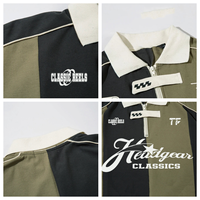 Maillot de Football TF Personnalisé Streetwear Design Rétro Sublimation Broderie Col Polo Rayé Coupe Automatisée