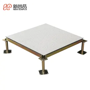 Anti static all steel edge raised floor with 2.0mm conductive PVC veneer and support crossbeam floor