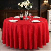Nappe ronde de luxe en jacquard fleuri, housse de table unie en polyester pour hôtel, banquet, restaurant