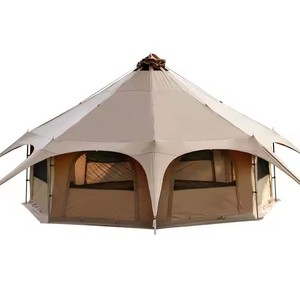 Carpa de Camping Octogonal de Lujo, Estilo Yurta, para las Cuatro Estaciones, de Dos Pisos, con una Habitación, Gran Protección contra la Lluvia y el Sol, con Orificio para Estufa - Product Image 1