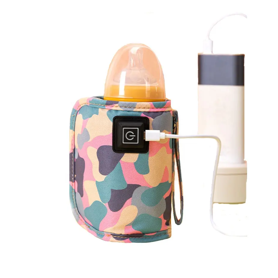 2022 Hot USB Baby Bottle Warmer Portable Travel Cover Insulation Infant Feeding Bottle Heated Thermostat Milk Warmer