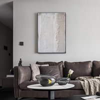 Décoration murale de luxe pour la maison, art abstrait texturé blanc, motif peint à la main, peinture à l'huile sur toile, tableau moderne de grande taille pour