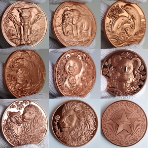 Medaglia in Rame Puro 999 da 1 Troy oz, Colorata con Rilievo ad Alto Sbalzo, Motivo Uccello Segretario, Oggetto da Collezione e Souvenir Artigianale - Product Image 5