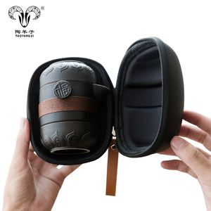 Juego creativo de cerámica de estilo chino, juego de té de cerámica de <span class=keywords><strong>kung</strong></span>-<span class=keywords><strong>fu</strong></span>, taza de café de cerámica negra, taza de viaje - Product Image 1