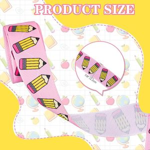 Cinta de grogrén 100% poliéster personalizada con logo, estampada a doble cara, resistente al encogimiento, con patrón de alfabeto de manzana, para la vuelta al colegio. - Product Image 5