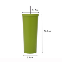 Gobelet isotherme en acier inoxydable à double paroi de 710 ml, tasse à café en métal avec paille, tasse de voyage pour lait et jus