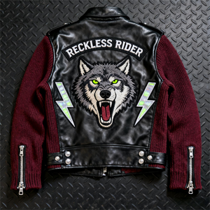 ז 'קט עור אמיתי באיכות גבוהה לגברים leterman מותאם אישית pu עור רוכסן מותאם אישית pu מעור רוכסן רכיבה על אופניים - Product Image 2