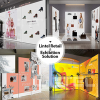 Boîte à lumière SEG en L professionnelle pour présentoir de marque, double face, lumineuse, pour stand d'angle de magasin pop-up