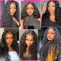 Vente en gros Perruque frontale à large casquette personnalisée Grade 10A 100% Perruques de cheveux humains vierges bruts HD Lace Deep Wave