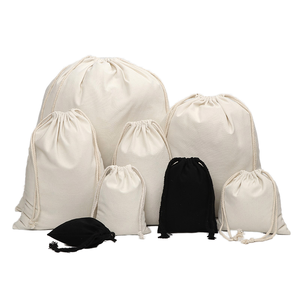 Biểu tượng tùy chỉnh tái chế đồ trang sức gói quà tặng calico Muslin Pouch Muslin vải bông dây kéo túi Giày Logo bông Bụi Túi - Product Image 1