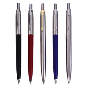 Nouveaux stylos à bille métalliques fins torsadés, personnalisables avec logo et couleurs, encre noire/bleue, pointe 1,0 mm, idéaux pour cadeaux d'hôtel et de mariage - Product Image 1