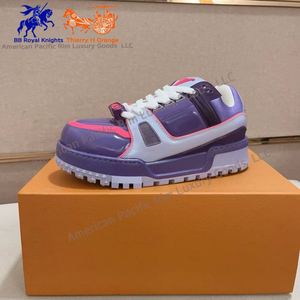 Baskets de sport unisexes de haute qualité, nouvelles chaussures de marche et de course plates à lacets, baskets décontractées en cuir tendance Lvs - Product Image 2