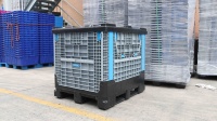 Boîte-palette pliable logistique personnalisée QS boîte-palette à grille d'expédition pliante en plastique multifonctions