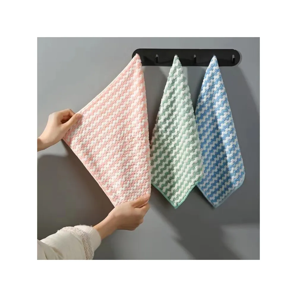 Best eco-friendly microfiber best selling kitchen towels 30x30cm micro fiber kitchen towel multicolor coral velvet kitchen towel