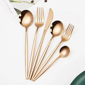 top seller 2021 productos para la para el hogar spoon and fork set stainless godl set cubiertos de acero inox