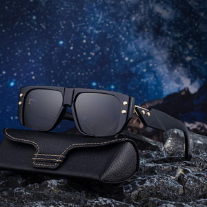 Lunettes de soleil à monture carrée pour hommes, à la mode, Protection UV400, lentille en PC, monture en plastique et en métal, couleur noire, ZS 98396 - Product Image 4