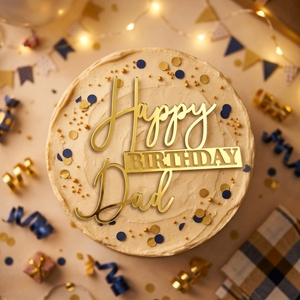 Nouveauté ECCOBELLA Topper de gâteau personnalisé en acrylique gravé pour maman papa Fournitures pour fête d'anniversaire - Product Image 1