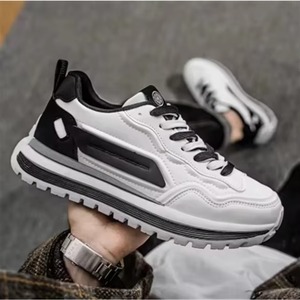 2025 New Men's Casual Genuine Leather Sports Shoes Trendy Thick Soled <b>Height</b> <b>Increasing</b> Chunky Dad with - Product Image 2