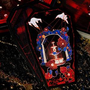 <span class=keywords><strong>Jeu</strong></span> de cartes en carton en forme de cercueil Muppet en Norman/Lenoman en Renoman avec illustration de style mystérieux - Product Image 3