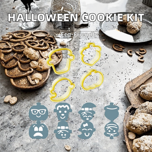 Autunno autunno biscotto Cutter stampo in plastica <span class=keywords><strong>Halloween</strong></span> fondente modello goffser Stencil per la decorazione di biscotti creativi - Product Image 2