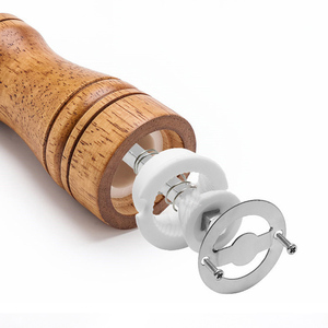 Moulin à sel et à poivre en bois écologique rechargeable, manuel, 5 pouces, 8 pouces, 10 pouces, réglage de la grosseur, Mr Right ZX0086 - Product Image 6