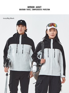 Traje de Montañismo al aire libre de talla grande informal de gama alta para parejas primavera otoño LOGO frontal impreso Color-Block cierre de cremallera - Product Image 6