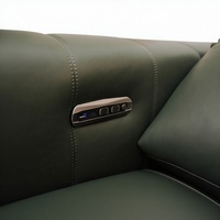 Ensemble de canapés électriques inclinables de luxe sur mesure, canapé d'angle moderne en cuir véritable avec chaise longue et appui-tête électriques