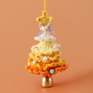 Handmade 5-Layer Crochet Cây Giáng Sinh Hình Dạng Trang Trí Quy Mô Màu Sợi Mặt Dây Chuyền Đối Với Trang Chủ & Xe Bức Tượng & Đồ Chơi Quà Tặng - Product Image 3