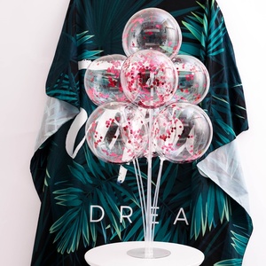 decoración del partido colorido metálico confeti claro transparente soporte <span class=keywords><strong>bobo</strong></span> globos conjunto - Product Image 6