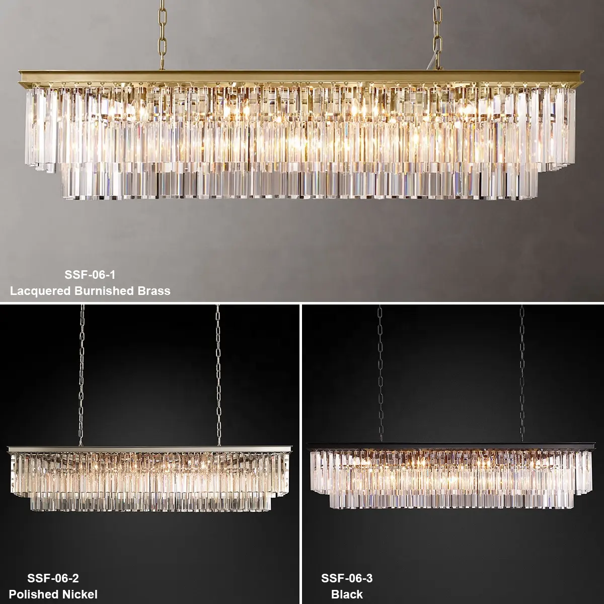 Lustre americano moderno com haste de cristal para sala de estar, sala de jantar, cozinha, ilha, lobby, luminária de vidro