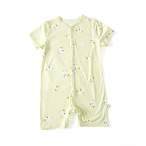 Nouveau-né surdimensionné fille garçon vache dinosaure t-shirt haute qualité personnalisé bambou Spandex à manches courtes bambou bulle bébé barboteuse - Product Image 4