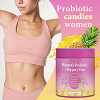 Gummies Probiotiques OEM pour Femmes à l'Orme Rouge, Vitamines, 60 Unités, Santé Vaginale, Équilibre du pH, Saveur Ananas
