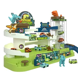 डायनासोर ग्रांड साहसिक कार निर्माण पार्किंग बहुत रेल कार ट्रेन बच्चों के शैक्षिक खिलौने, लड़कों 3-6