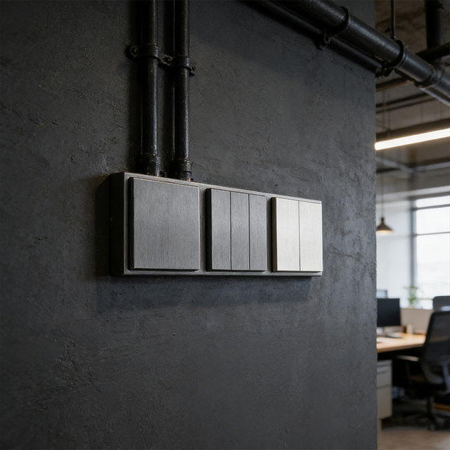 Factory Modern Waterproof Single Pole 4 Gang Black Brushed Panel Wall Switches Wholesale Electrical Supplies Indoor Use WIFI