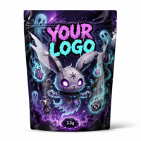 Sac Mylar personnalisé 3,5g Za Pack avec logo personnalisé, pochette brillante à fermeture éclair, emballage de dessin animé Ghost Bunny Doll