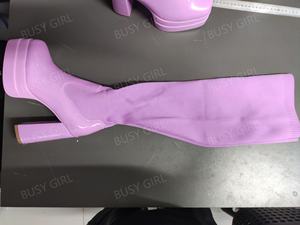 รองเท้าบูทยาวสีชมพูสำหรับผู้หญิงไม่ว่าง, รองเท้า BD4855ส้นสูงพื้นหนา43 - Product Image 2