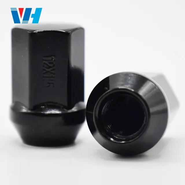Chrome Wheel lug nut Hex 19 thread M12x1.5 Flattop Capped Nut Black Vehicles Accessories Stainless Auto Parts