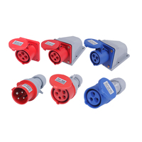 Ensemble de prises rondes industrielles IP67 avec contacts en cuivre 16A/32A et boîtier en nylon pour utilisation sur site 230V/380V/415V