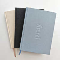 Journal de prière personnalisé avec impression, couverture rigide en tissu de lin, planificateur d'affirmations, de manifestation et de gratitude, carnet de notes avec bande abdominale