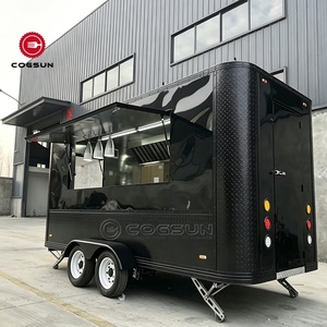 COGSUN Chariot alimentaire personnalisé avec autocollants, remorque alimentaire mobile pour boulangerie, chariot à burgers et frites, chariot à glaces, remorque de concession entièrement équipée - Product Image 1