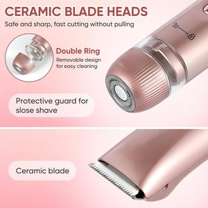 Rasoir électrique double tête étanche IPX7 rechargeable, tondeuse corporelle et faciale sans fil pour usage domestique - Product Image 5