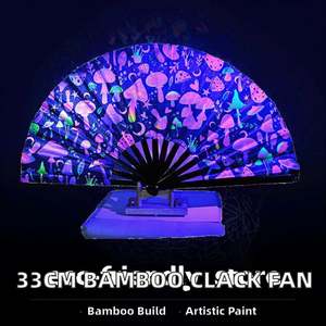Éventail à claquer de 33 cm en bambou artisanal, performance ultime, avec technique de peinture reconnue mondialement, Éventail à claquer en bambou peint - Product Image 2
