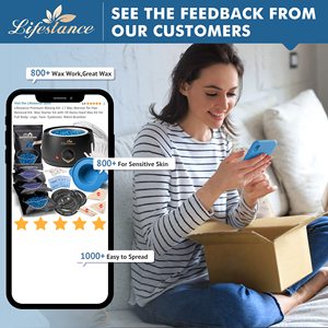 Calentador de Cera Depilatoria Lifestance Fórmula Natural 500cc, Calentador de Cera Profesional para Depilación Facial y Corporal sin Dolor en Salón - Product Image 6